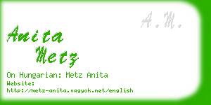 anita metz business card